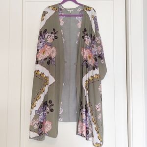 Green Floral Duster